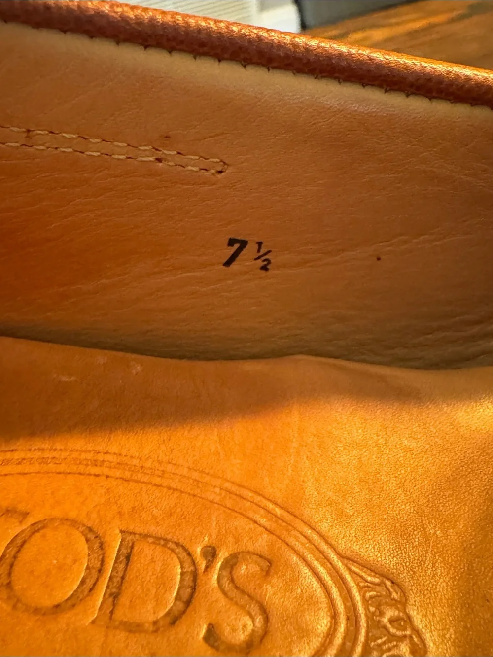 Tod’s Gommino Brown Pebbled Leather Driving Loafers Made in Italy Size 7.5